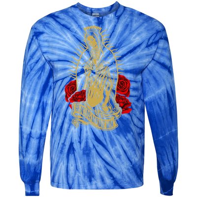 Our Lady Virgen De Guadalupe Virgin Mary Gracias Madre Mía  Tie-Dye Long Sleeve Shirt