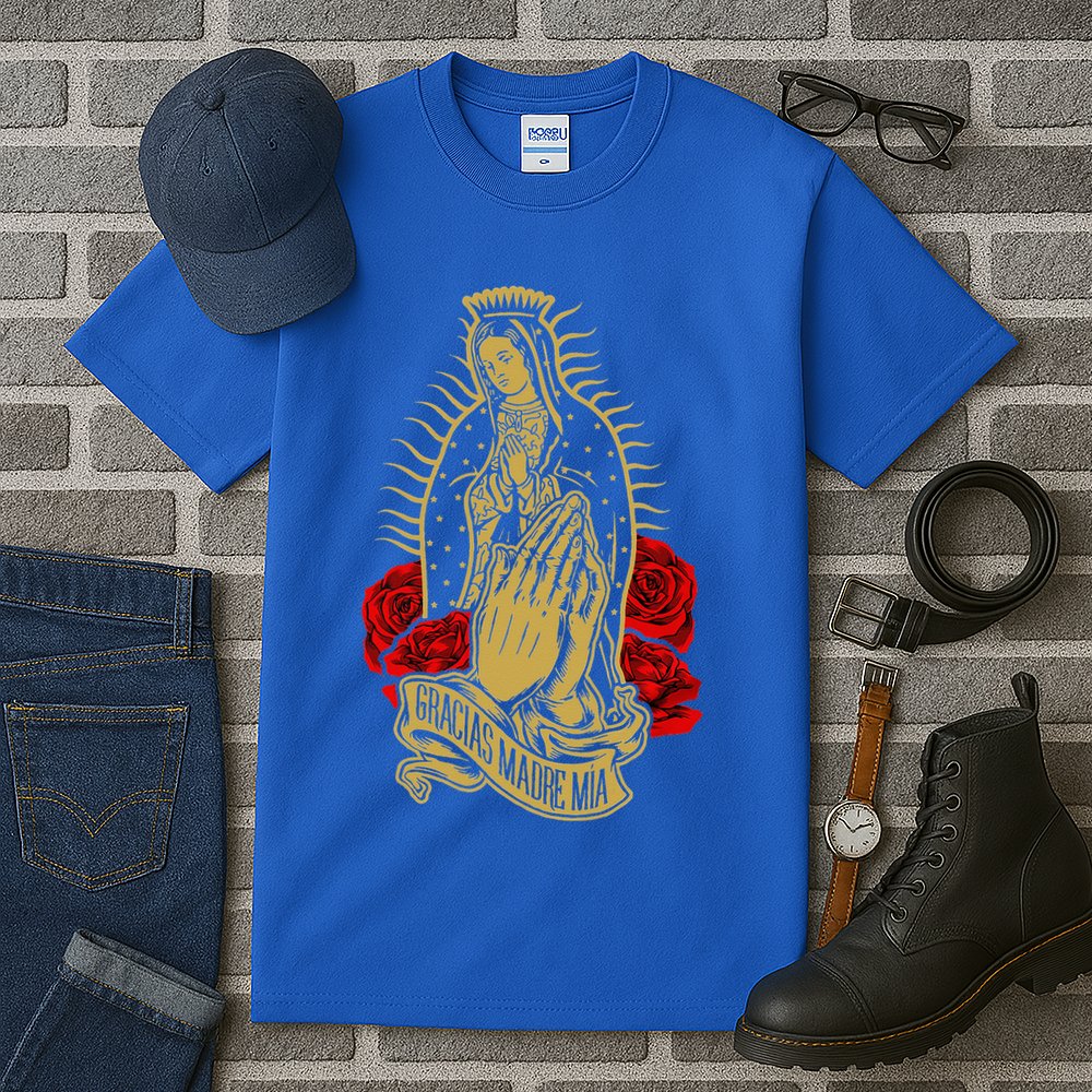 Our Lady Virgen De Guadalupe Virgin Mary Gracias Madre Mía  Tall T-Shirt