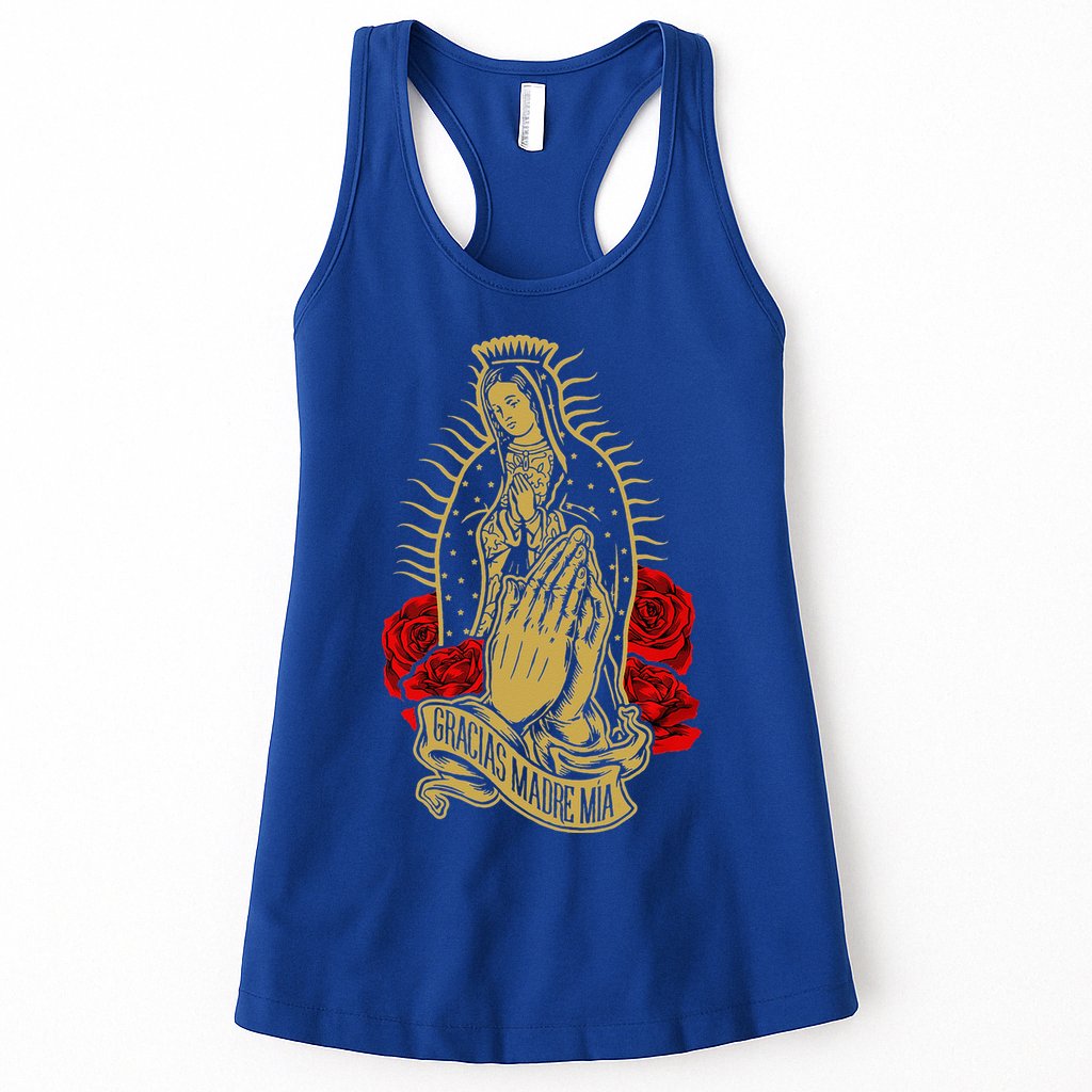 Our Lady Virgen De Guadalupe Virgin Mary Gracias Madre Mía  Womens Tank Top
