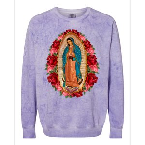 Our Lady Virgen De Guadalupe Virgin Mary Gracias Madre Colorblast Crewneck Sweatshirt