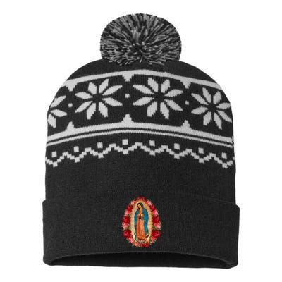 Our Lady Virgen De Guadalupe Virgin Mary Gracias Madre USA-Made Snowflake Beanie