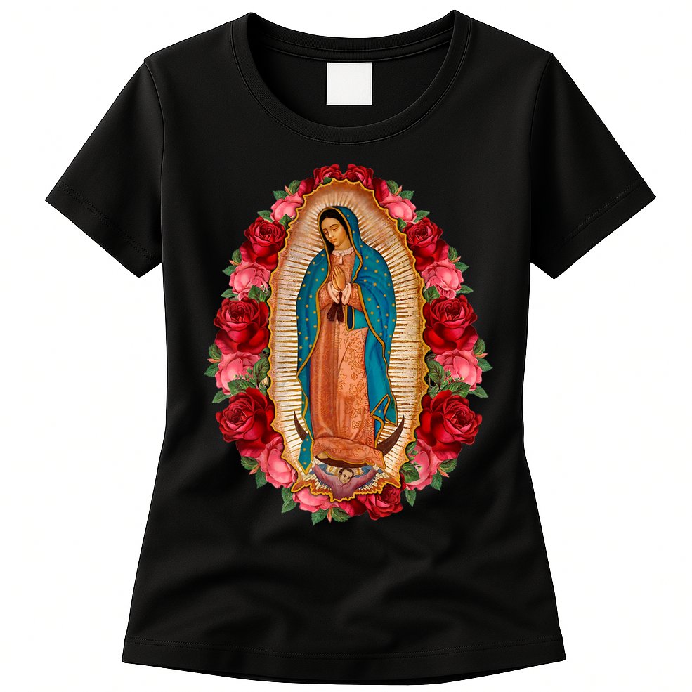 Our Lady Virgen De Guadalupe Virgin Mary Gracias Madre Womens T-Shirt