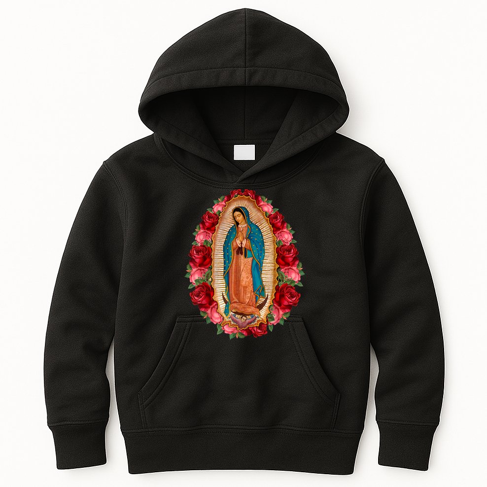 Our Lady Virgen De Guadalupe Virgin Mary Gracias Madre Kids Hoodie