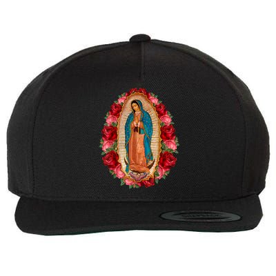 Our Lady Virgen De Guadalupe Virgin Mary Gracias Madre Wool Snapback Cap