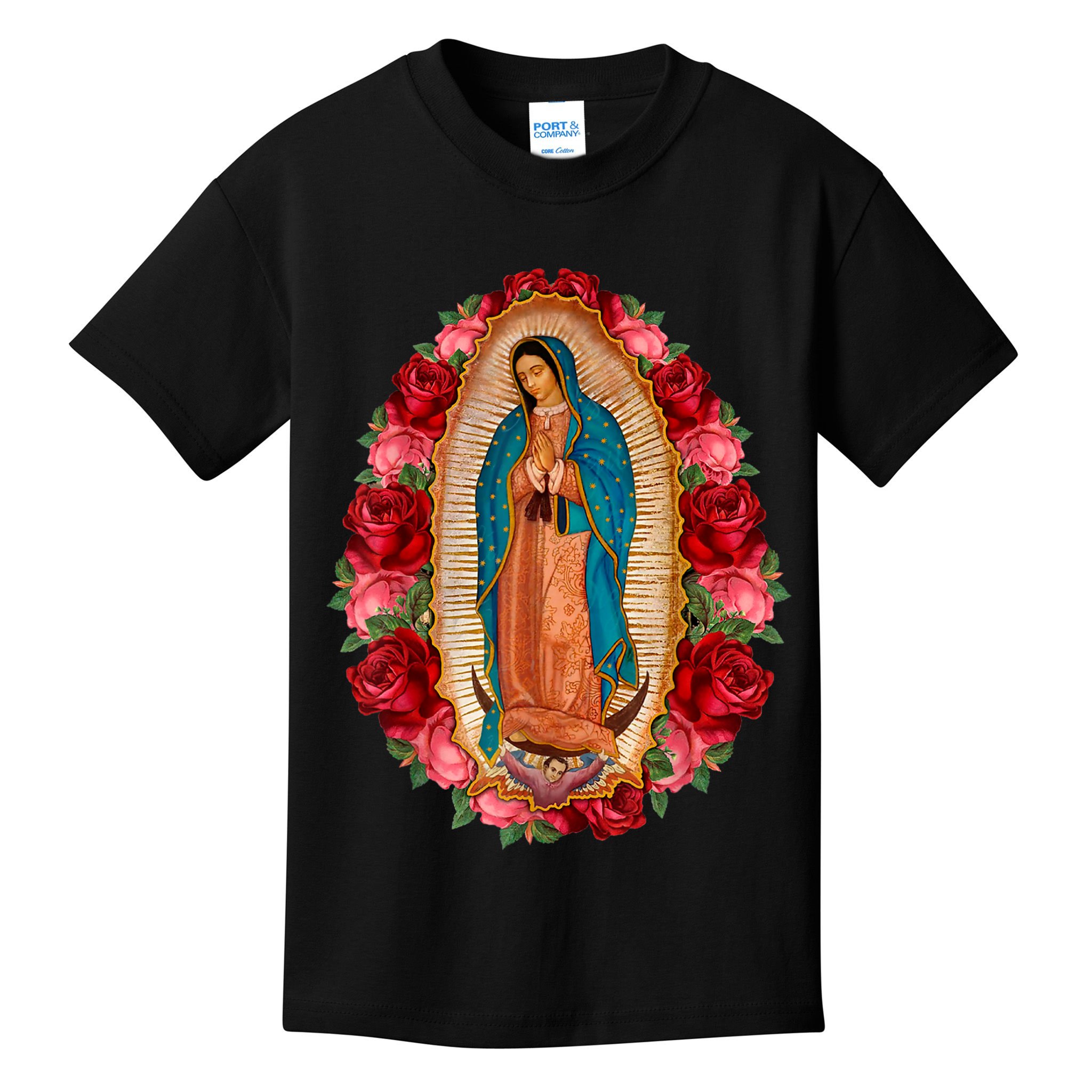 Our Lady Virgen De Guadalupe Virgin Mary Gracias Madre Kids T-Shirt