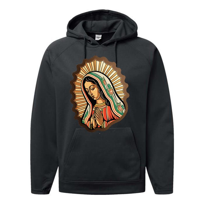 Our Lady Virgen De Guadalupe Mexico Religious Performance Fleece Hoodie