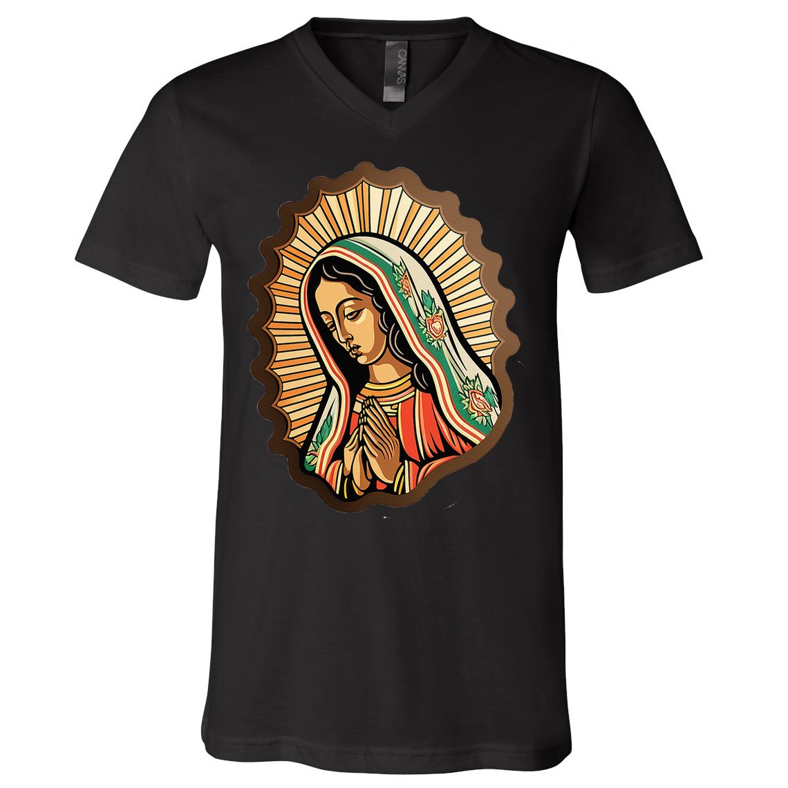 Our Lady Virgen De Guadalupe Mexico Religious V-Neck T-Shirt