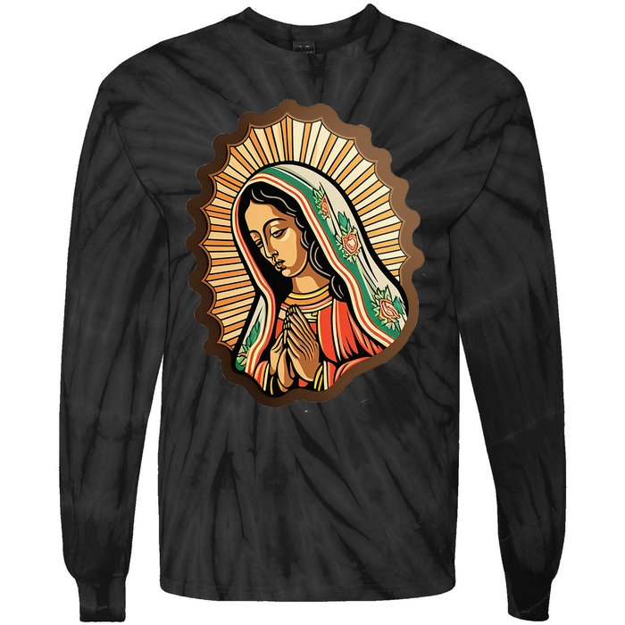 Our Lady Virgen De Guadalupe Mexico Religious Tie-Dye Long Sleeve Shirt