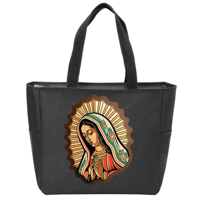Our Lady Virgen De Guadalupe Mexico Religious Zip Tote Bag