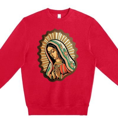 Our Lady Virgen De Guadalupe Mexico Religious Premium Crewneck Sweatshirt