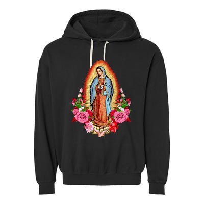 Our Lady Virgen De Guadalupe Virgin Mary Gracias Madre Mía Garment-Dyed Fleece Hoodie