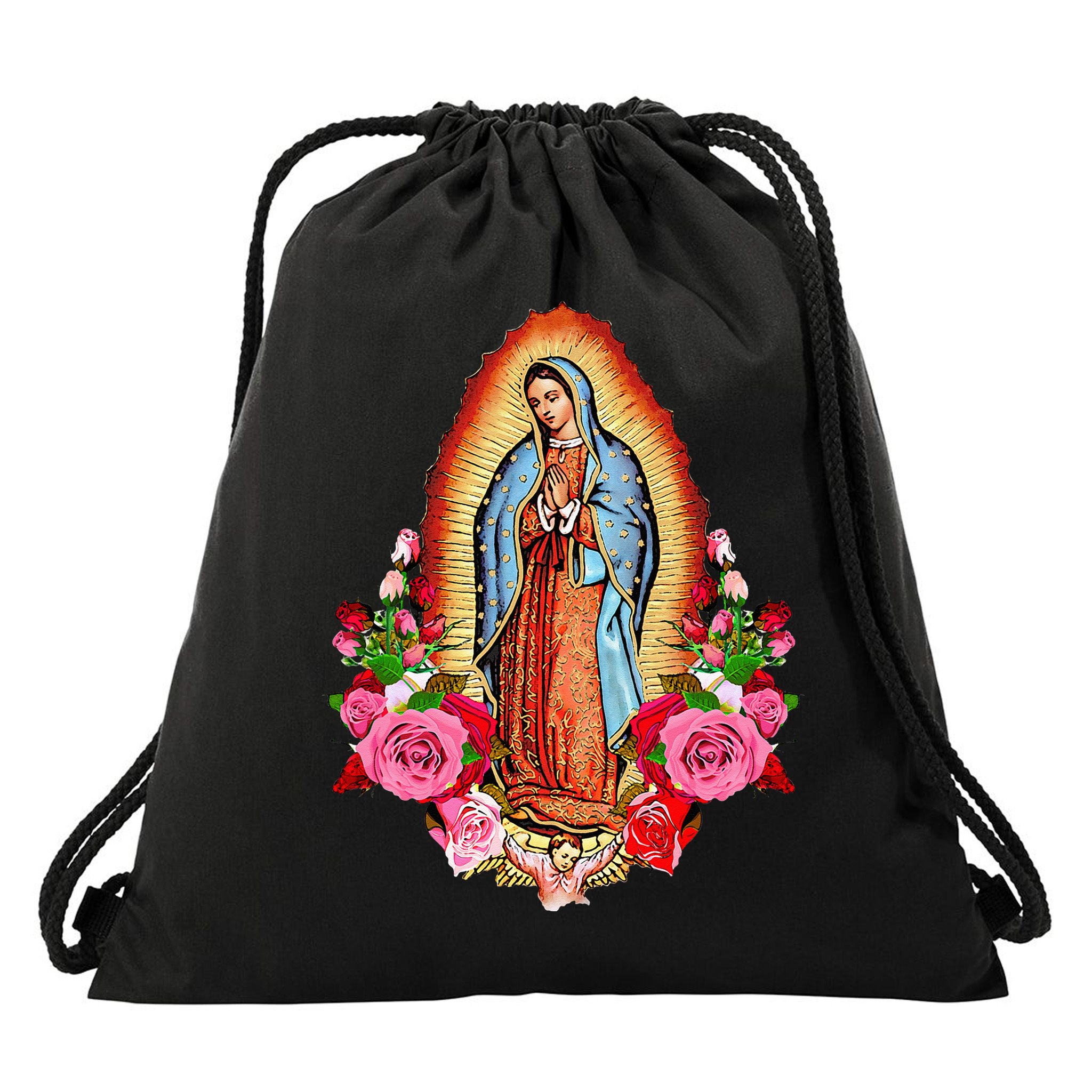 Our Lady Virgen De Guadalupe Virgin Mary Gracias Madre Mía Drawstring Bag