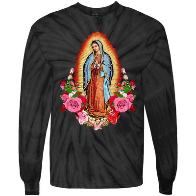 Our Lady Virgen De Guadalupe Virgin Mary Gracias Madre Mía Tie-Dye Long Sleeve Shirt