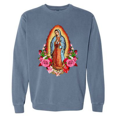 Our Lady Virgen De Guadalupe Virgin Mary Gracias Madre Mía Garment-Dyed Sweatshirt