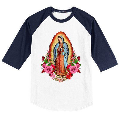 Our Lady Virgen De Guadalupe Virgin Mary Gracias Madre Mía Baseball Sleeve Shirt