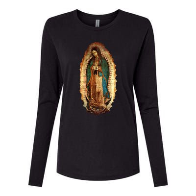 Our Lady Virgen De Guadalupe Maria Virgin Mary Womens Cotton Relaxed Long Sleeve T-Shirt