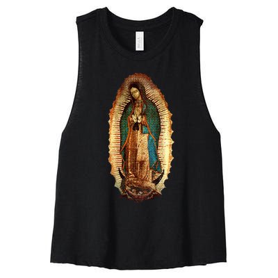 Our Lady Virgen De Guadalupe Maria Virgin Mary Women's Racerback Cropped Tank