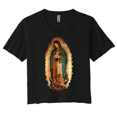 Our Lady Virgen De Guadalupe Maria Virgin Mary Women's Crop Top Tee