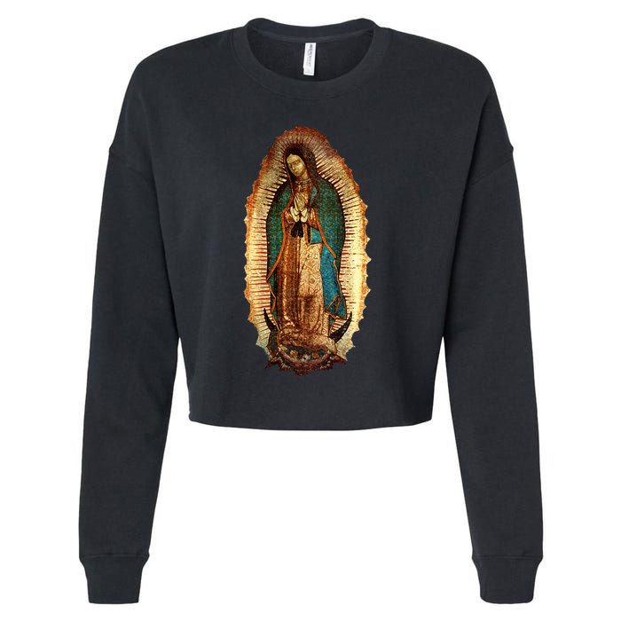 Our Lady Virgen De Guadalupe Maria Virgin Mary Cropped Pullover Crew