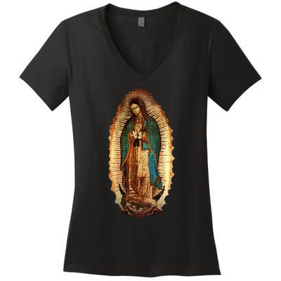 Our Lady Virgen De Guadalupe Maria Virgin Mary Women's V-Neck T-Shirt