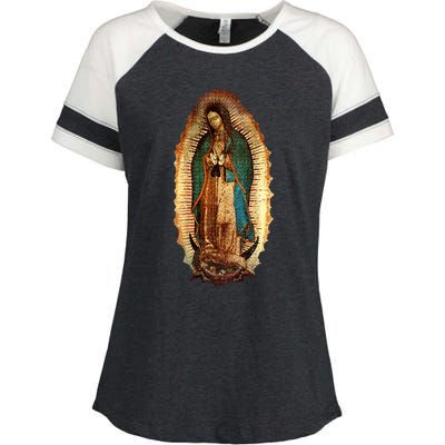 Our Lady Virgen De Guadalupe Maria Virgin Mary Enza Ladies Jersey Colorblock Tee