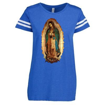 Our Lady Virgen De Guadalupe Maria Virgin Mary Enza Ladies Jersey Football T-Shirt