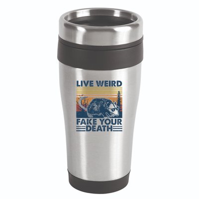 Opossum Live Weird Fake Your Death 16oz Travel Tumbler