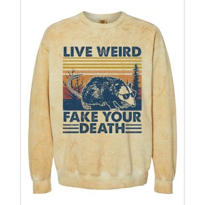 Opossum Live Weird Fake Your Death Colorblast Crewneck Sweatshirt