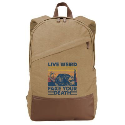 Opossum Live Weird Fake Your Death Cotton Canvas Backpack