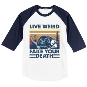 Opossum Live Weird Fake Your Death Baseball Sleeve Shirt