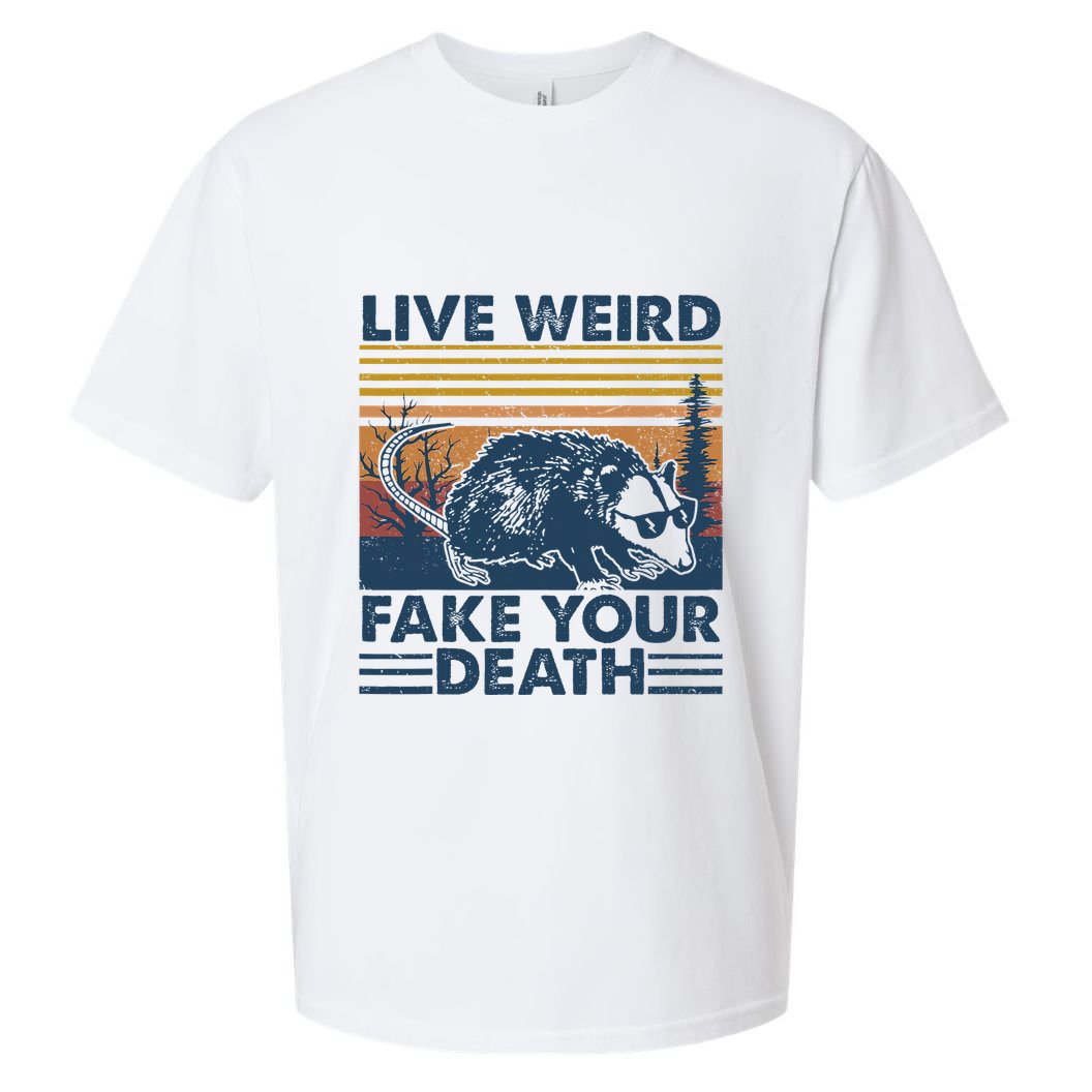 Opossum Live Weird Fake Your Death Sueded Cloud Jersey T-Shirt