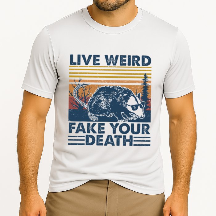 Opossum Live Weird Fake Your Death Cooling Performance Crew T-Shirt