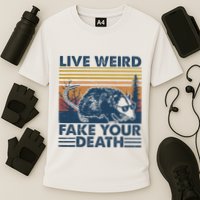 Opossum Live Weird Fake Your Death Cooling Performance Crew T-Shirt