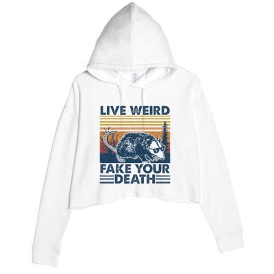 Opossum Live Weird Fake Your Death Crop Fleece Hoodie