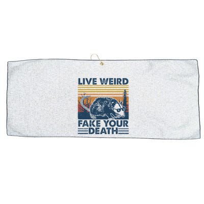 Opossum Live Weird Fake Your Death Large Microfiber Waffle Golf Towel
