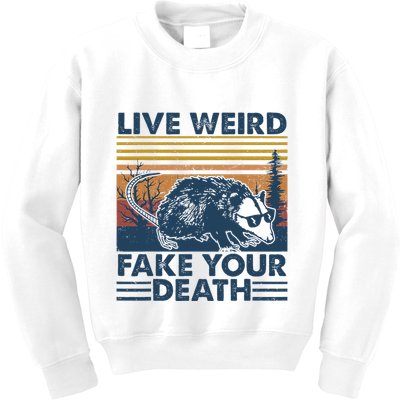Opossum Live Weird Fake Your Death Kids Sweatshirt