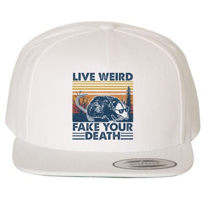 Opossum Live Weird Fake Your Death Wool Snapback Cap