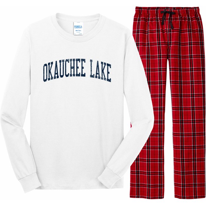 Okauchee Lake Wi Vintage Athletic Sports Long Sleeve Pajama Set