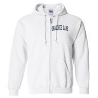 Okauchee Lake Wi Vintage Athletic Sports Full Zip Hoodie