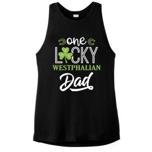 One Lucky Westphalian Horse Dad Irish Horseback Riding Gift Ladies PosiCharge Tri-Blend Wicking Tank