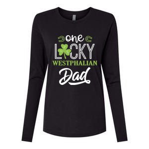 One Lucky Westphalian Horse Dad Irish Horseback Riding Gift Womens Cotton Relaxed Long Sleeve T-Shirt