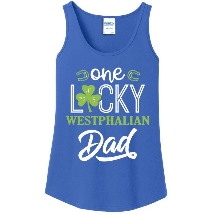 One Lucky Westphalian Horse Dad Irish Horseback Riding Gift Ladies Essential Tank