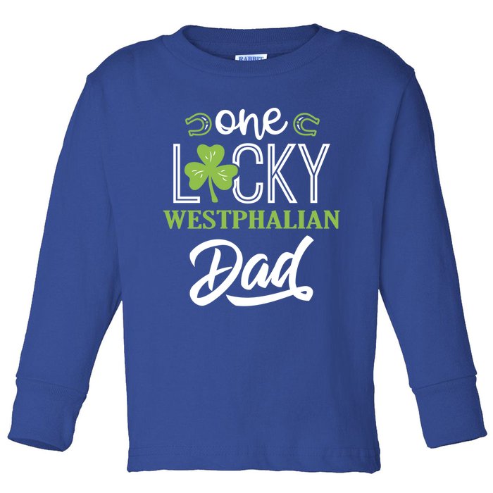 One Lucky Westphalian Horse Dad Irish Horseback Riding Gift Toddler Long Sleeve Shirt