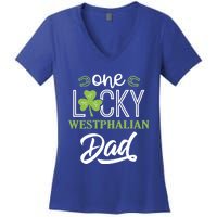 One Lucky Westphalian Horse Dad Irish Horseback Riding Gift Women's V-Neck T-Shirt