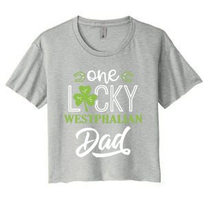 One Lucky Westphalian Horse Dad Irish Horseback Riding Gift Women's Crop Top Tee