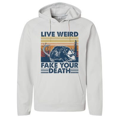 Opossum Live Weird Fake Your Death Vintage Performance Fleece Hoodie