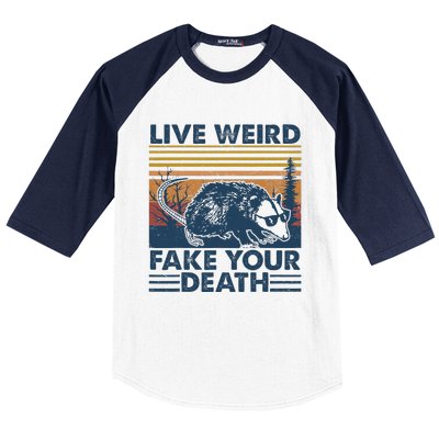 Opossum Live Weird Fake Your Death Vintage Baseball Sleeve Shirt