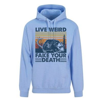 Opossum Live Weird Fake Your Death Vintage Unisex Surf Hoodie