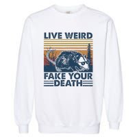 Opossum Live Weird Fake Your Death Vintage Garment-Dyed Sweatshirt