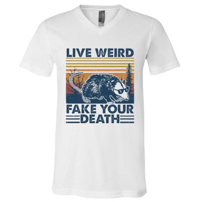 Opossum Live Weird Fake Your Death Vintage V-Neck T-Shirt